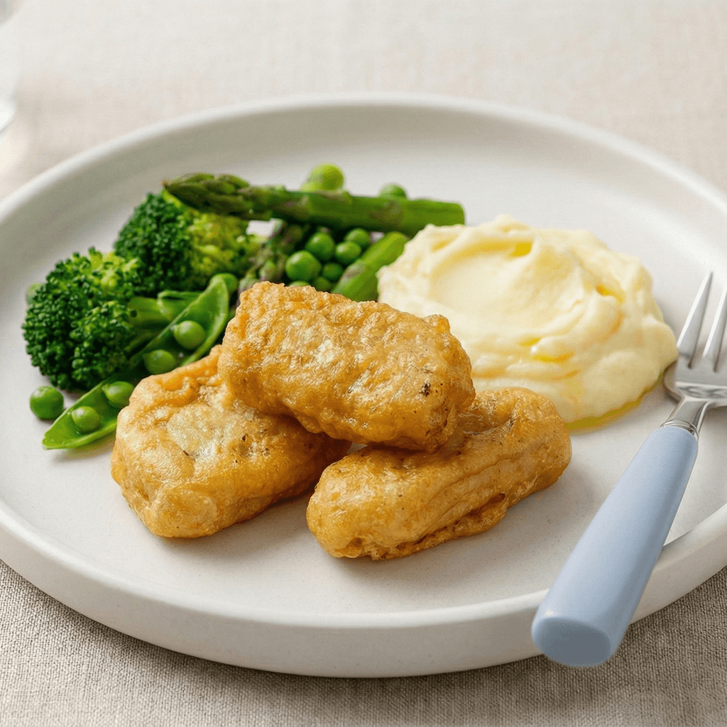 Bacalao en tempura cocinado